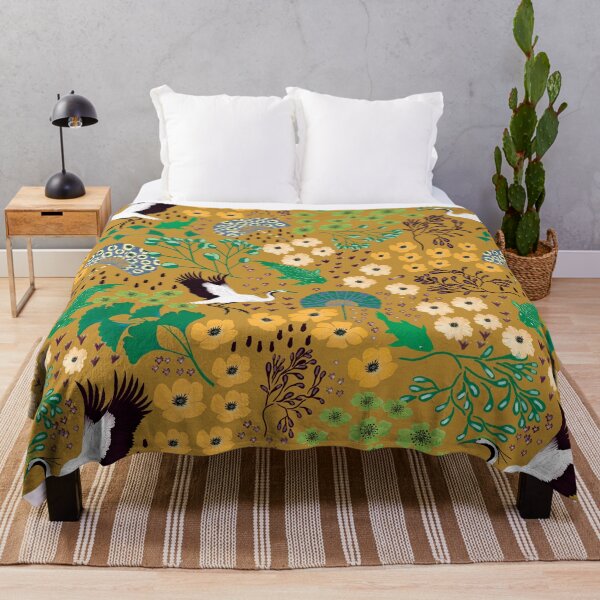 Item preview, Golden Zen Garden Cranes, Koi & Ginkgo designed and sold by phatlizzardart.