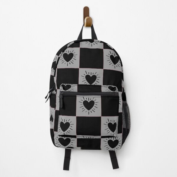 Item preview, Black&Gray Checkered Tile With Hearts Pattern designed and sold by CamilasPrints.