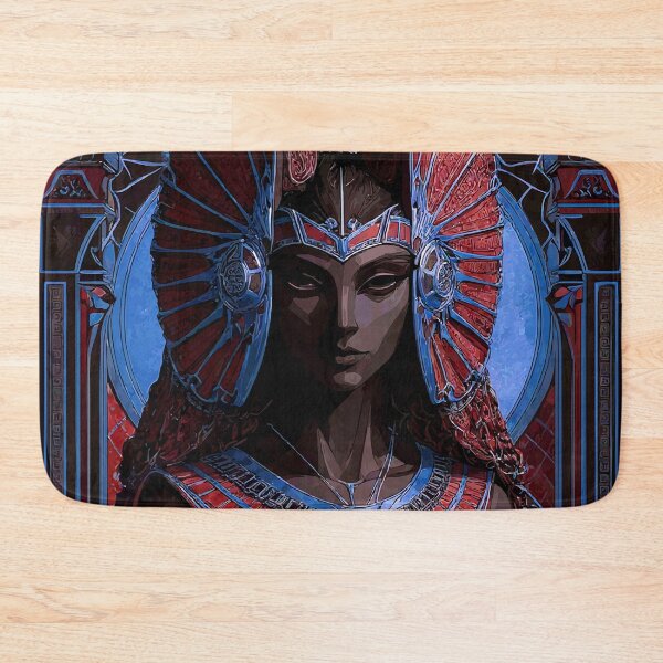 Item preview, Bastet Art Nouveau Red Blue Goddess designed and sold by Vintage Poster Gallery.