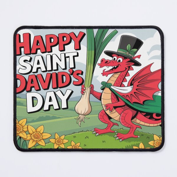 Item preview, Happy St David's Day Cute Red Welsh Dragon designed and sold by Midnight Veil Designs.