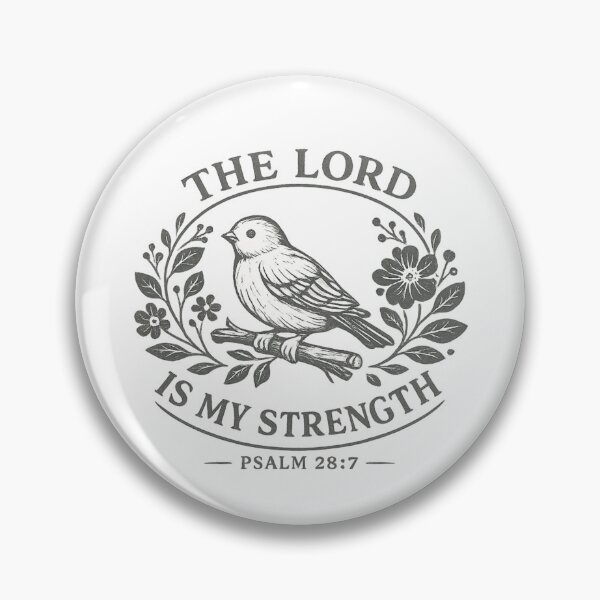 Item preview, The Lord Is My Strength Psalm 28:7 Christian Bird Illustration Faith Scripture Design designed and sold by AmazingViews.