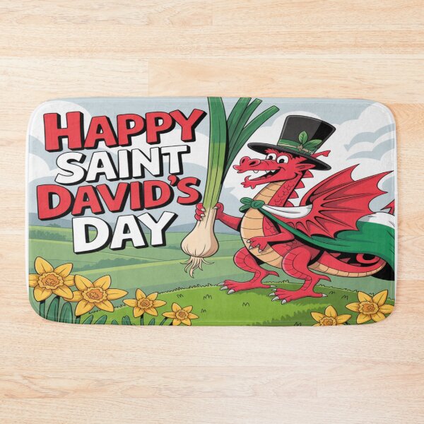 Item preview, Happy St David's Day Cute Red Welsh Dragon designed and sold by Midnight Veil Designs.