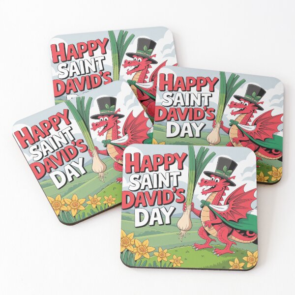 Item preview, Happy St David's Day Cute Red Welsh Dragon designed and sold by Midnight Veil Designs.
