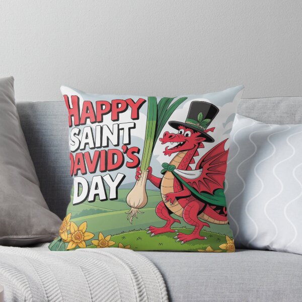 Item preview, Happy St David's Day Cute Red Welsh Dragon designed and sold by Midnight Veil Designs.
