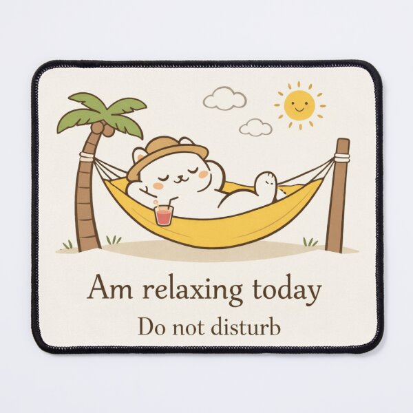 Item preview, Am Relaxing Today – Cute Minimalist Cat Cartoon with “Do Not Disturb” Quote | Chill Self-Care Aesthetic Design designed and sold by Fabrifrank.