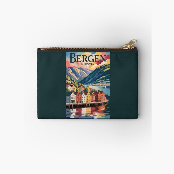 Item preview, Bergen Norway Illustration Travel Art Vintage designed and sold by KrisSidDesigns.