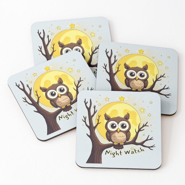 Item preview, Night Watch: Golden Glow - Moon Owl designed and sold by PriyaMagic.