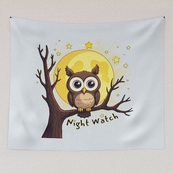 Item preview, Night Watch: Golden Glow - Moon Owl designed and sold by PriyaMagic.