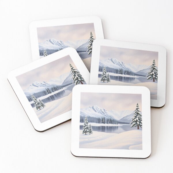 Item preview, Snowy Mountains in a winter landscape designed and sold by The Ultimate Art Gallery.
