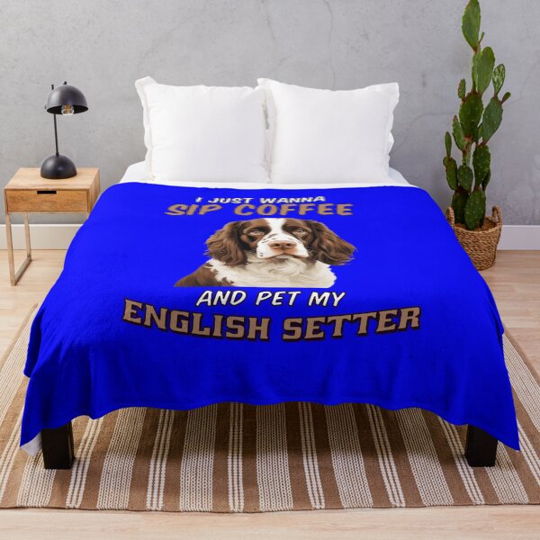 Aperçu de l'œuvre Propriétaire d'un setter anglais, je veux juste siroter un café et caresser mon setter anglais. créée et vendue par fantasticdesign.