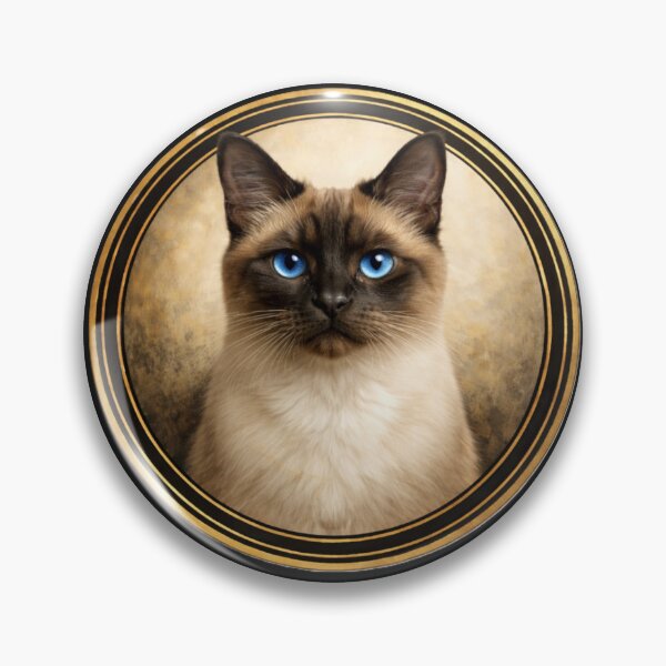 Item preview, Siamese Sapphire Focus – Realistic Cat Circle Art designed and sold by TheJoyfulPen.