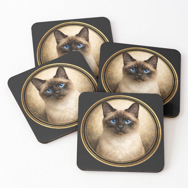 Item preview, Siamese Sapphire Focus – Realistic Cat Circle Art designed and sold by TheJoyfulPen.