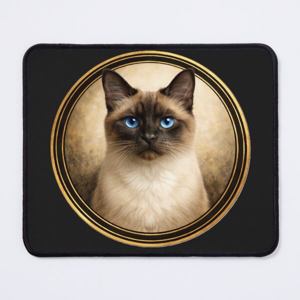 Item preview, Siamese Sapphire Focus – Realistic Cat Circle Art designed and sold by TheJoyfulPen.