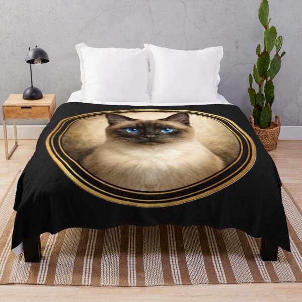 Item preview, Siamese Sapphire Focus – Realistic Cat Circle Art designed and sold by TheJoyfulPen.