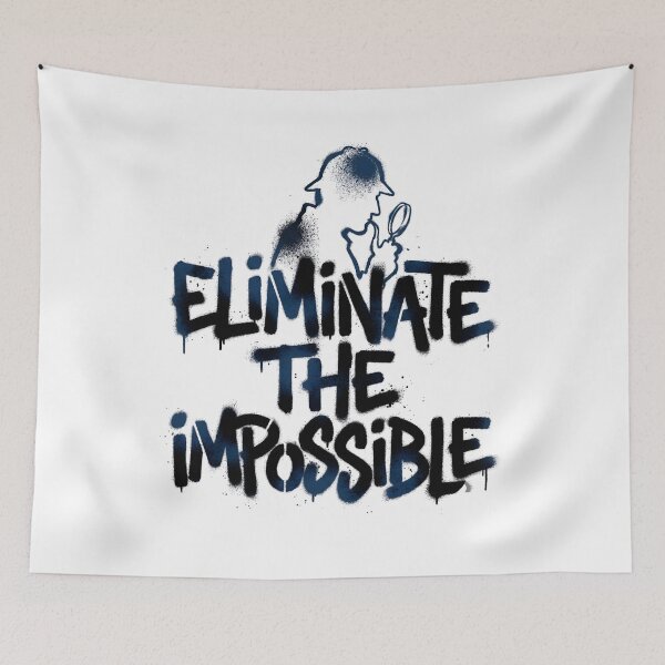 Item preview, Eliminate The Impossible Sherlock Holmes Blue Graffiti designed and sold by Fenay Designs.