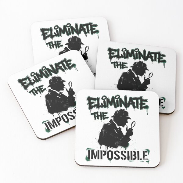 Item preview, Eliminate The Impossible Sherlock Holmes Green Stencil designed and sold by Fenay Designs.