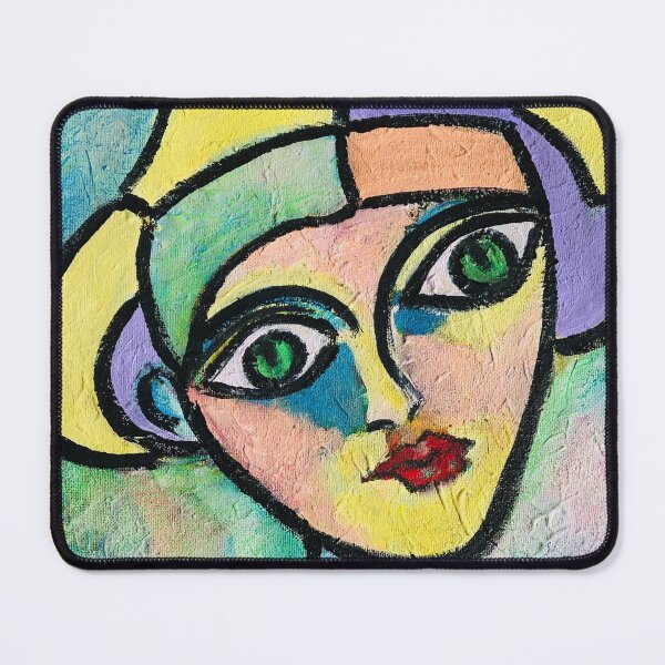 Item preview, Miss  – Pastel Cubist Portrait Inspired by Modern Art designed and sold by Nikkiart24.redbubble.com.