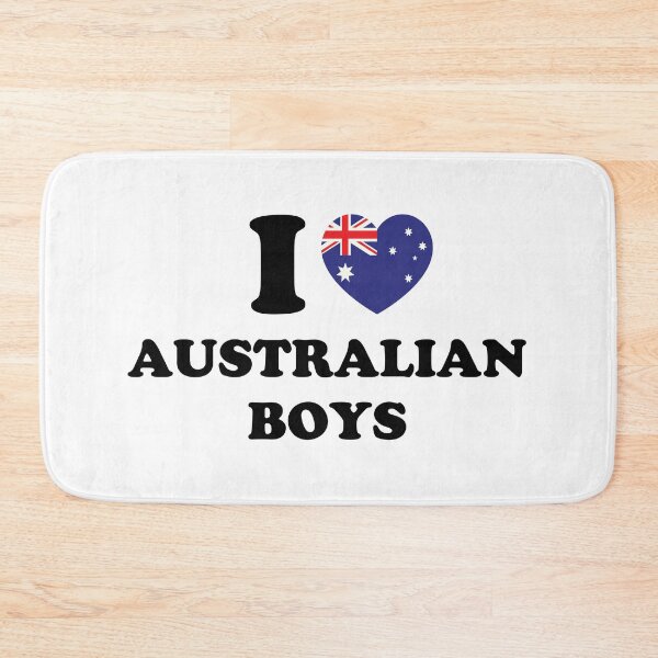 Item preview, I Love Australian Boys Heart Flag designed and sold by GreenxGreen.