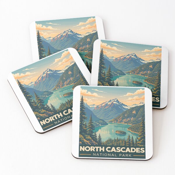 Item preview, North Cascades National Park in Washington, USA Vintage Art Travel Landscape designed and sold by MaateoDesign.