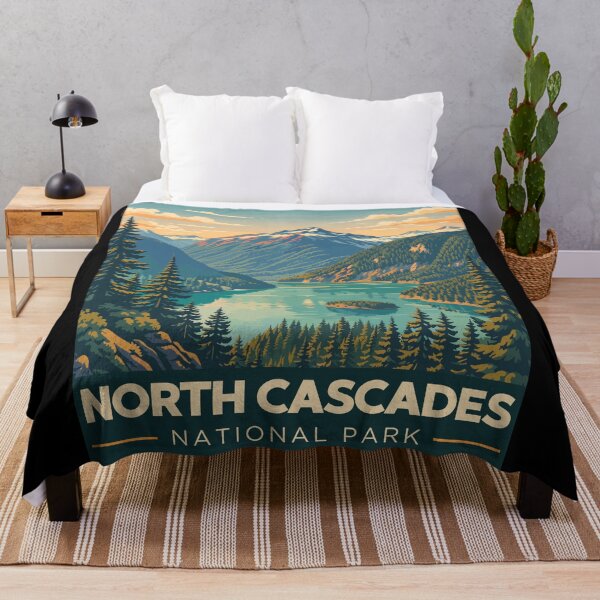 Item preview, North Cascades National Park in Washington, USA Vintage Art Travel Landscape designed and sold by MaateoDesign.