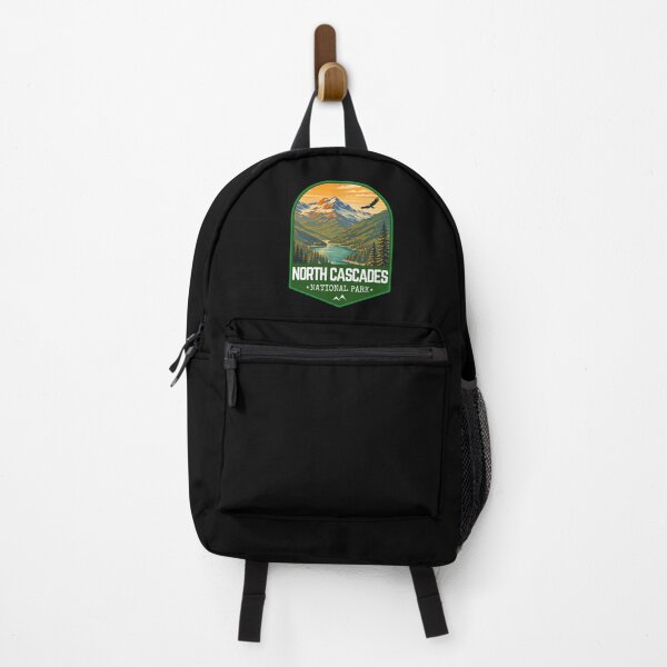 Item preview, North Cascades National Park in Washington, USA, Retro Travel Art Emblem designed and sold by MaateoDesign.