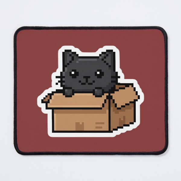 Item preview, Cute Kawaii Pixel Art Black Cat in a Box designed and sold by PixelAlchemyHQ.