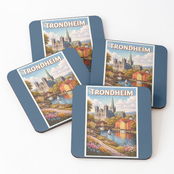 Item preview, Trondheim Norway Illustration Travel Art Vintage designed and sold by KrisSidDesigns.