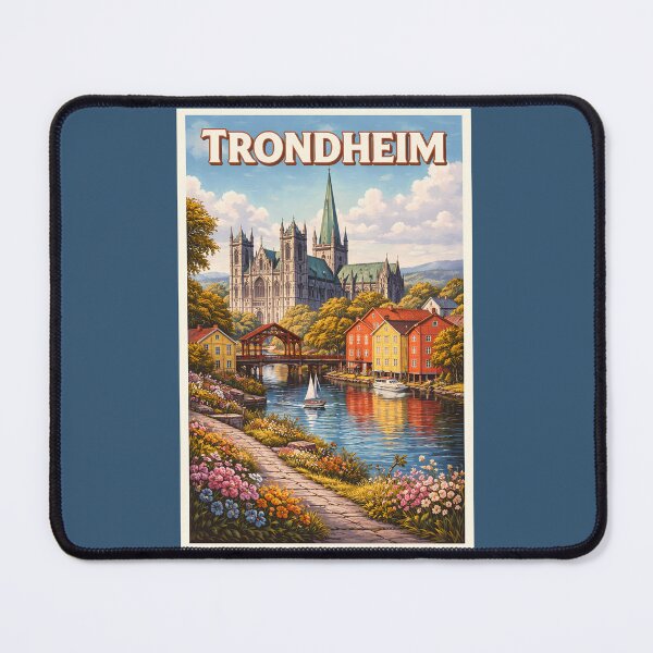 Item preview, Trondheim Norway Illustration Travel Art Vintage designed and sold by KrisSidDesigns.