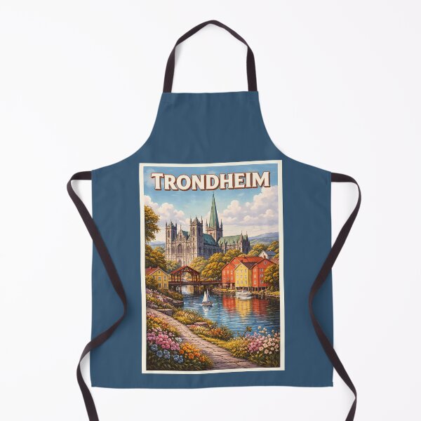 Item preview, Trondheim Norway Illustration Travel Art Vintage designed and sold by KrisSidDesigns.