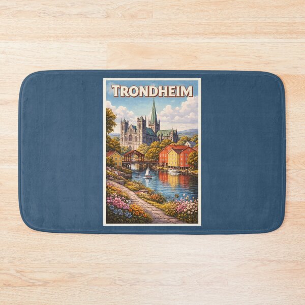 Item preview, Trondheim Norway Illustration Travel Art Vintage designed and sold by KrisSidDesigns.