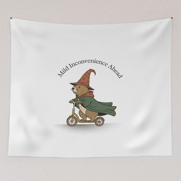 Item preview, Wizard Groundhog Riding Scooter Digital Illustration Vintage Art designed and sold by flidesign .