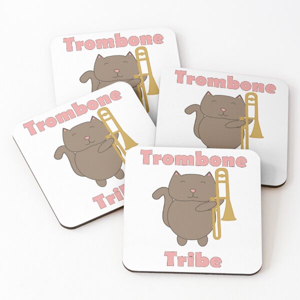 Item preview, Cute Trombone Cat “Trombone Tribe” Cartoon Marching Band Music Design designed and sold by ValeriesGallery.