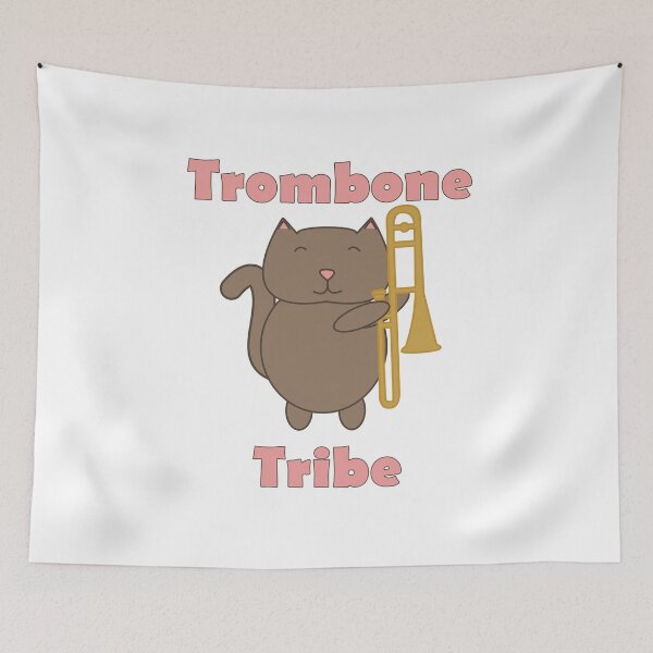 Item preview, Cute Trombone Cat “Trombone Tribe” Cartoon Marching Band Music Design designed and sold by ValeriesGallery.