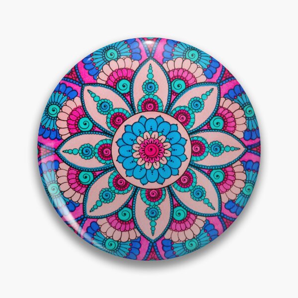 Item preview, Hand Colored Pink and Blue Mandala designed and sold by What Your Mind Needs.