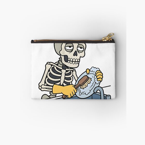 Item preview, Dead Inside But Still Doing Dishes - Funny Exhausted Skeleton  designed and sold by OddsomeOddree.