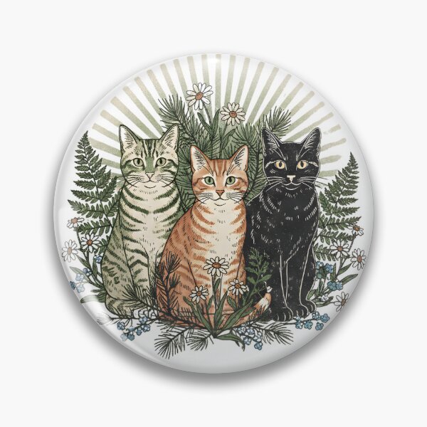 Artikelvorschau, Vintage botanische Illustration: Drei Katzen in wilden Farnen entworfen und verkauft von flidesign .