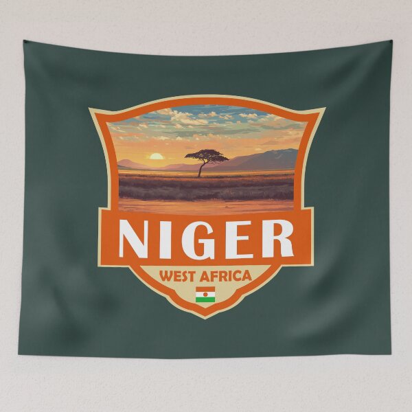 Item preview, Niger Illustration Retro Badge designed and sold by KrisSidDesigns.