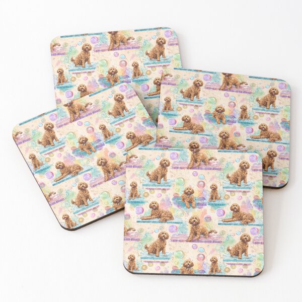 Item preview, Bubble Bath Toile de Jouy - Goldendoodle designed and sold by AstrologyOven.