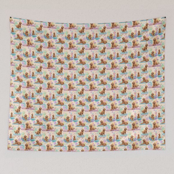 Item preview, Bubble Bath Toile de Jouy - Goldendoodle designed and sold by AstrologyOven.