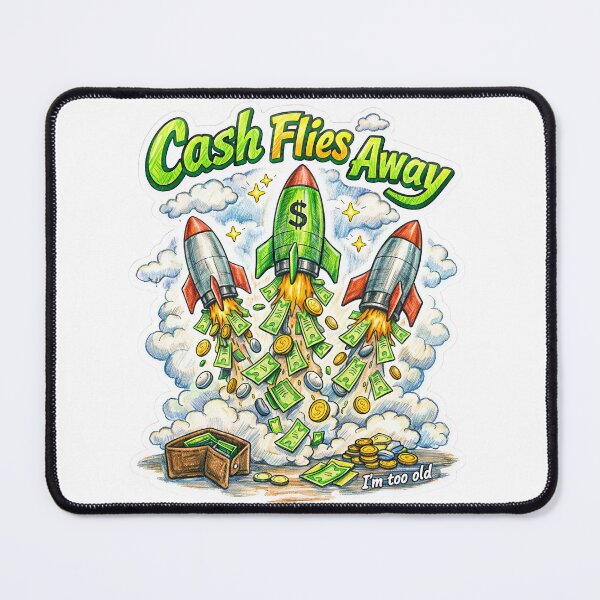 Item preview, Cash Flies Away – I'm Too Old Sticker designed and sold by Felixuss.