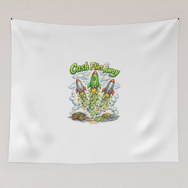 Item preview, Cash Flies Away – I'm Too Old Sticker designed and sold by Felixuss.