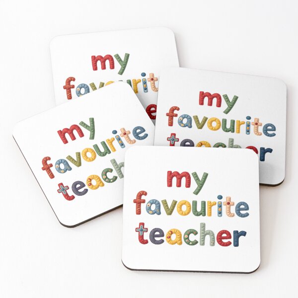 Item preview, MY FAVOURITE TEACHER - IN COLORFUL FAUX LETTERING designed and sold by AlexOBrienArt.