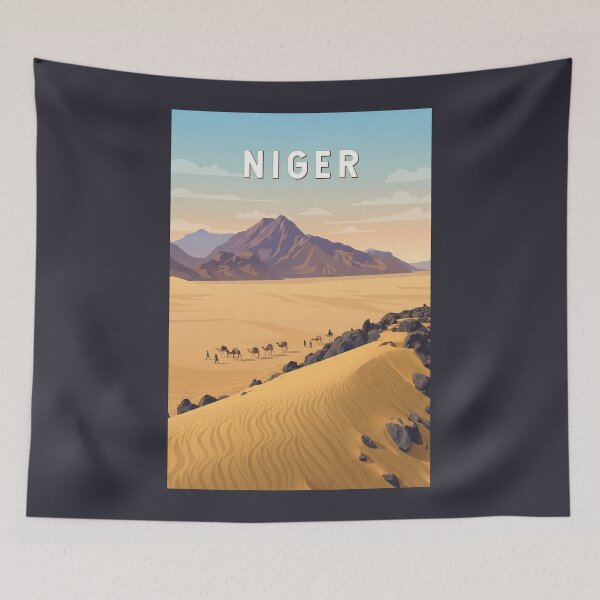 Item preview, Niger Illustration Travel Art Vintage designed and sold by KrisSidDesigns.
