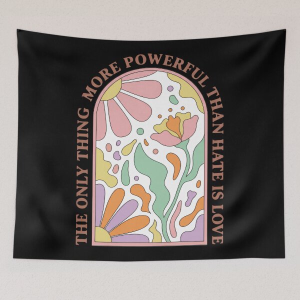 Item preview, The Only Thing More Powerful Than Hate Is Love Retro Abstract Blossom designed and sold by SkeletonsDanger.