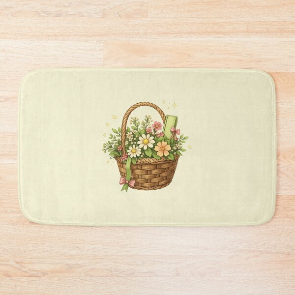 Item preview, Spring Cottagecore Flower Basket Sticker – Cozy Bookish Aesthetic Floral Basket designed and sold by SnugbugStudios.