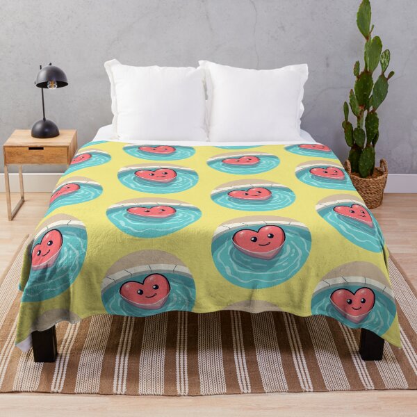 Item preview, Happy Heart Floating in Turquoise Water - Cute Kawaii Pool Vibe designed and sold by DesignsByDessie.
