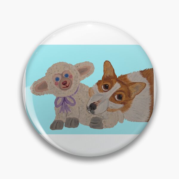 Item preview, Corgi and stuffed lamb designed and sold by Squirreldumplings.