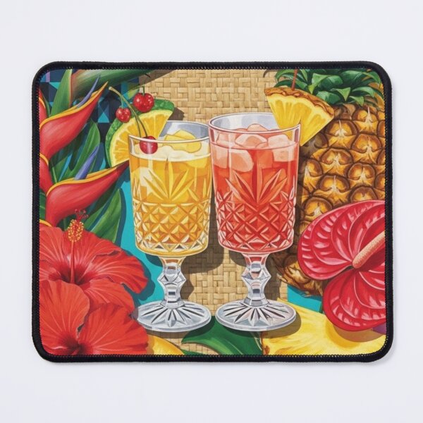 Artikelvorschau, Cocktails im tropischen Paradies & exotische Blumen | Lebendige botanische Sommerkunst entworfen und verkauft von DanniJordan.