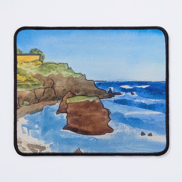 Item preview, Sea cliffs and farming terraces painting designed and sold by Art-By-Rosalind.