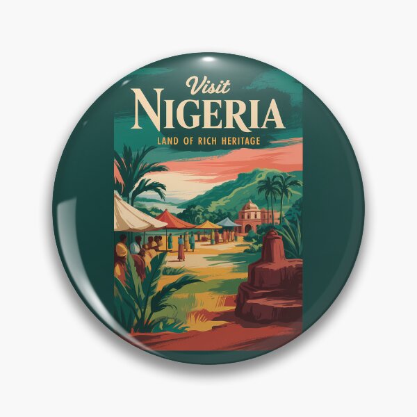 Item preview, Nigeria Painterly Illustration Travel Art Vintage designed and sold by KrisSidDesigns.
